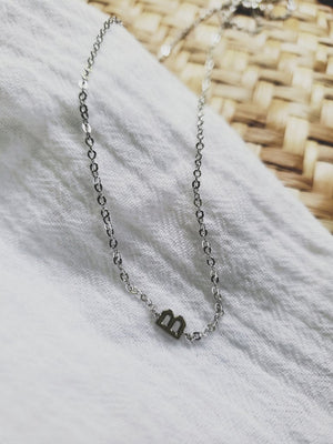 Initial B Necklace silver