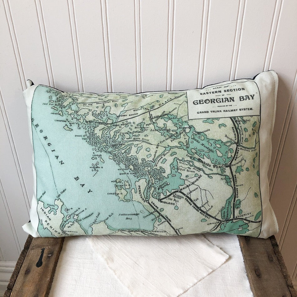 Vintage Georgian Map Pillow