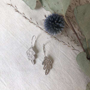 Leaf Lace drop earrings Sterling silver