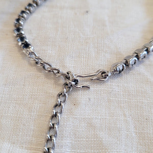 Grey blue rhinestone necklace