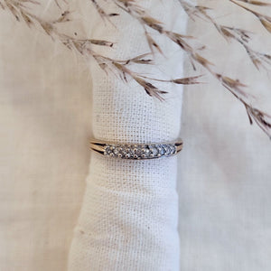 Diamond set band 10k yellow and white gold