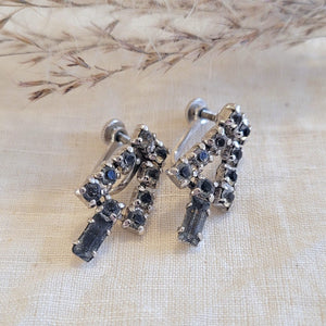 Blue rhinestone earrings
