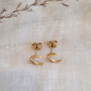 Vermeil Moon Studs with Stainless Steel Posts