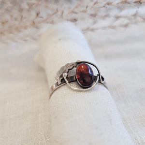 Sterling Silver amber leaf ring