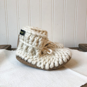 Baby Merino Wool Slippers- Ivory