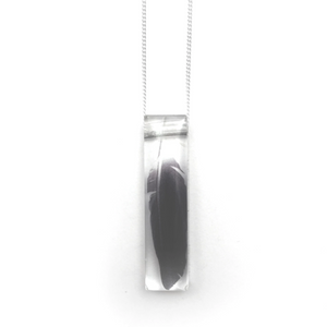 Black Drop Designs skinny feather necklace