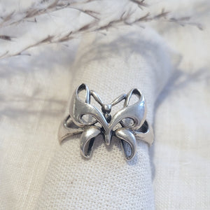 Sterling Silver Small Butterfly Outline Ring