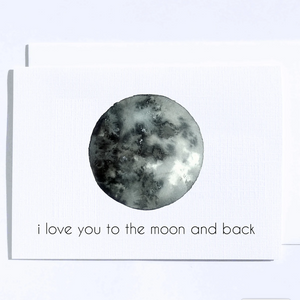 Love You to the Moon Greeting Card (black)