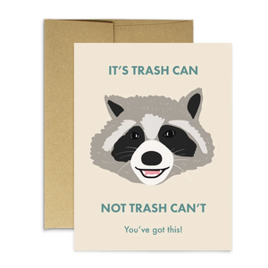 Racoon Trash Can Greeting Card